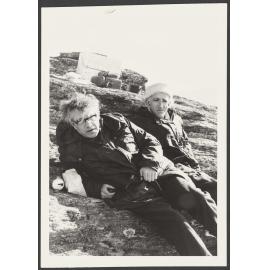 Charles and another man resting on Mt Misery