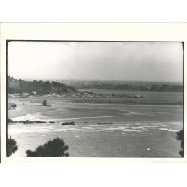 Shag rock in foreground (middle), Chch in distance