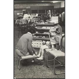 Child's footwear fitting at Hallensteins, Whangārei