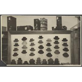 Hat and luggage displays at Hallensteins, Whangārei