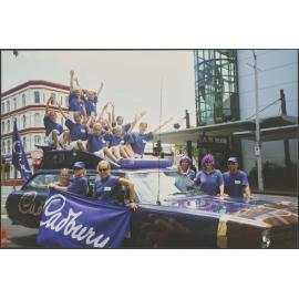 Cadbury team with Pontiac car, Variety Bash road trip