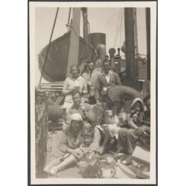 Group of people on ship 'The Barrabool'