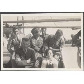 Group of people on ship 'The Barrabool'