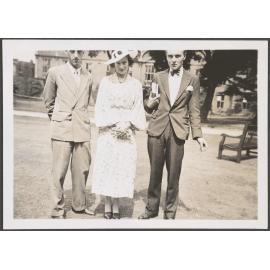 Charles, Alison West-Watson and John Bromley at Jack and Edith Bennett's wedding