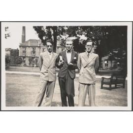 Charles, John Bromley and Ian Milner at Jack and Edith Bennett's wedding