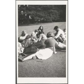 Pupils at Abbey School being taught outside