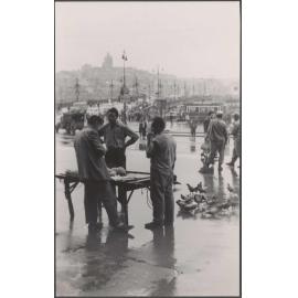 Galata Tower and Galata Bridge from the forecourt of the Yeni Cami