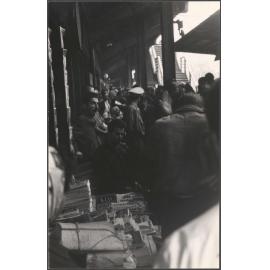 Wharves under Galata Bridge during a shower