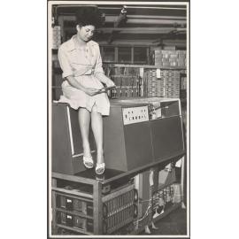 Lorraine Bennett with ICT 1301 computer