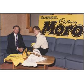 Paul Hudson with Danyon Loader, Cadbury Moro sponsorship