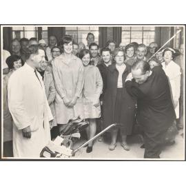 Staff group with W.M. Smith on his retirement from Cadbury Fry Hudson