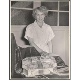 Noeline Wilkie with special presentation casket of chocolates