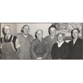 Six men at the time of their retirement from Cadbury Fry Hudson