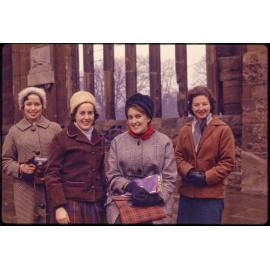 Margaret Henshall, Elizabeth Walsh, Julie Caldwell, and Jenny at Coventry Cathedral