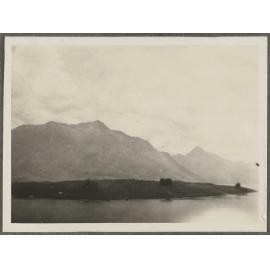 Mountains with lake in foreground