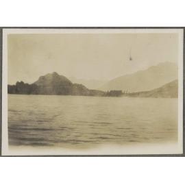 Mountains with lake in foreground