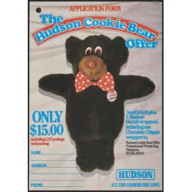 Application form, 'The Hudson Cookie Bear Offer'