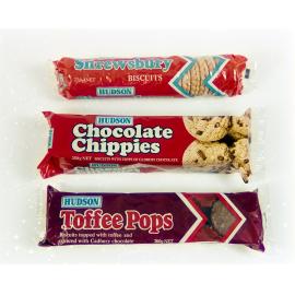 Hudson Shrewsbury, Chocolate Chippies, and Toffee Pops