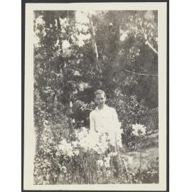 Charles Brasch in garden