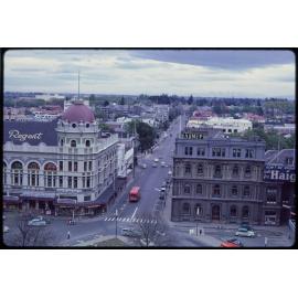View west along Worcester Street from Christchurch Cathedral tower