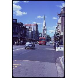 View south along Colombo Street towards Christchurch Cathedral