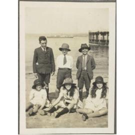 Charles and Lesley Brasch with four unidentified children