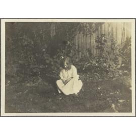 [Elespie Forsyth] sitting on lawn