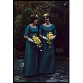 Elizabeth and Patricia Walsh, bridesmaids for the wedding of Jennifer Walsh and Barry Scott