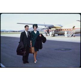 Les and Patricia Holborow at Dunedin Airport