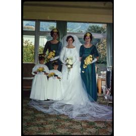 Jennifer Walsh on her wedding day, with her sisters Patricia and Elizabeth, and flower girls