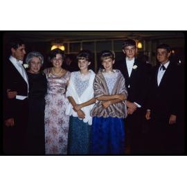 Group at wedding reception, including Lady Enid Walsh