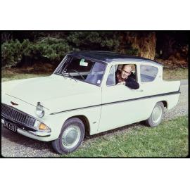 Murray Hanan in Ford Anglia
