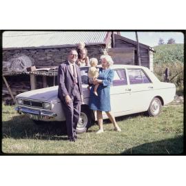 Sir John and Lady Walsh and family with Hillman Hunter car