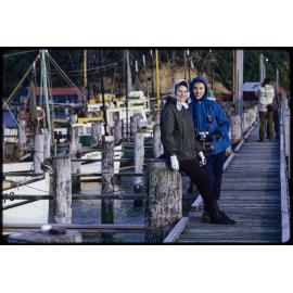 Pauline Smirk and Sheelagh Boston on jetty at Port Chalmers
