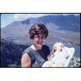Elizabeth Hanan with baby Alison at Queenstown