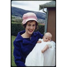 Elizabeth Hanan with Alison, on the day of her christening
