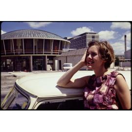 Elizabeth Hanan outside School of Engineering, University of Canterbury
