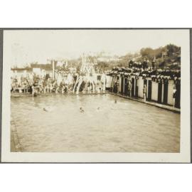 Swimming race with onlookers