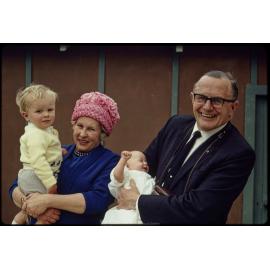 Sir John and Lady Walsh with their grandchildren, David and Alison