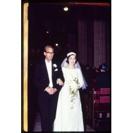 Elizabeth and Murray Hanan on their wedding day, leaving St Paul's Cathedral