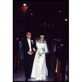 Elizabeth and Murray Hanan on their wedding day, leaving St Paul's Cathedral