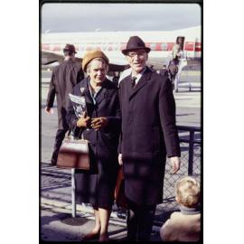 Elsie and Clarke Hanan at the airport