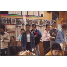 Cambodian parents on a visit to a local primary school
