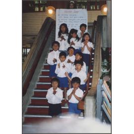 Cambodian children singing at opening of Khmer Collection, Dunedin Public Library