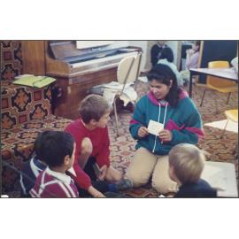 Teaching Khmer numbers to children at Arthur Street School