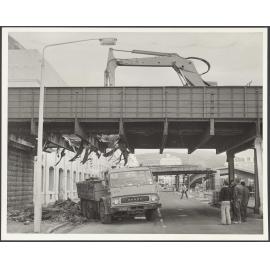 Demolition of overbridge, Cumberland Street