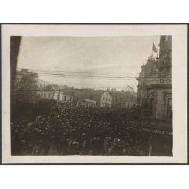 Large gathering, Octagon, Dunedin