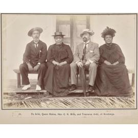 Pa Ariki, Queen Makea, Hon. C.H. Mills, and Tinomana Ariki, at Rarotonga