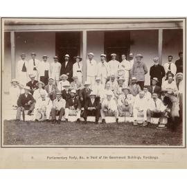 Parliamentary Party, etc., in front of the Government Buildings, Rarotonga