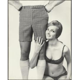 Shorts, long socks and poka dot bikini